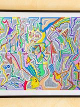  Décoration murale art singulier. Dessin pièce unique.