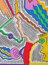  Décoration murale art singulier. Dessin pièce unique.