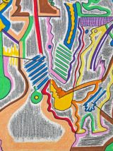  Décoration murale art singulier. Dessin pièce unique.