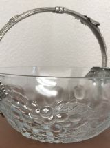 Coupe à fruits vintage avec anse étain