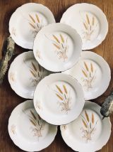 Lot de 8  belles assiettes à dessert en porcelaine Vintage