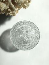 Sucrier, bonbonnière en verre de Reims transparent vintage