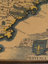 Tableau cadre carte comté Provence D.Derveaux  