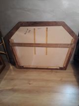 grand miroir asymétrique bois fruitier, chevillié  1970    ,