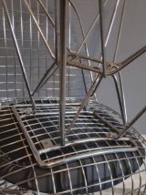 chaises design en métal chromé et assise en skai noir