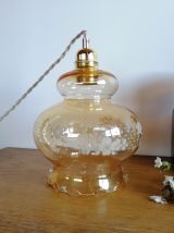 Lampe Baladeuse vintage, suspension verre "Ambre"