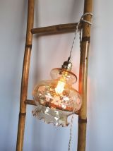 Lampe Baladeuse vintage, suspension verre "Ambre"