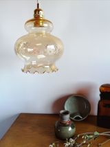 Lampe Baladeuse vintage, suspension verre "Ambre"