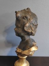 buste chérubin en plâtre noir et doré