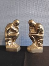 serre-livres en laiton d'après "le penseur" de Rodin