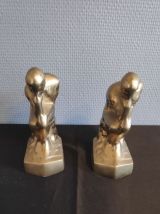 serre-livres en laiton d'après "le penseur" de Rodin