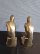 serre-livres en laiton d'après "le penseur" de Rodin