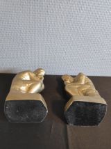 serre-livres en laiton d'après "le penseur" de Rodin