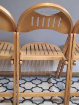 chaises pliantes bois verni estampillées OTK n°23