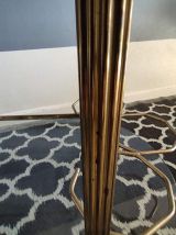 desserte bar 2 plateaux verre et structure en laiton