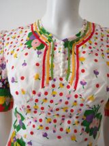 Mini robe prairie fleurie manches ballons vintage 60's