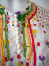 Mini robe prairie fleurie manches ballons vintage 60's