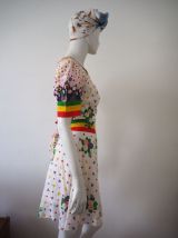 Mini robe prairie fleurie manches ballons vintage 60's