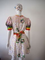 Mini robe prairie fleurie manches ballons vintage 60's