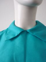Petite blouse babydoll col Claudine turquoise pastel 60's