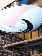 Suspension  palette plafonnier rose et noir design 1950 a 70