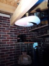 Suspension  palette plafonnier rose et noir design 1950 a 70