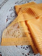 Jolie paire de rideaux orange (vintage)