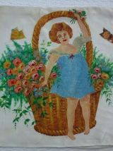 2 housses de coussin peintes à la main années 30