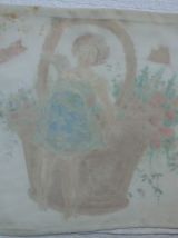 2 housses de coussin peintes à la main années 30