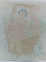 2 housses de coussin peintes à la main années 30