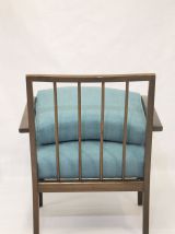 Fauteuil Art Déco bois courbé, 1950 conçu dans le style de J