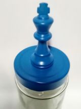 Bocaux pions d'échecs, bocaux de rangement, bleu