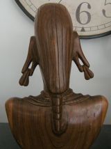 Statue buste femme art Africain ethnique masaï ? Peuls ? 
