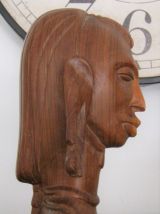 Statue buste femme art Africain ethnique masaï ? Peuls ? 