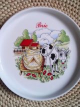 6 assiettes à fromage en porcelaine (L'hirondelle)