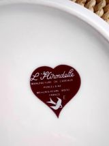 6 assiettes à fromage en porcelaine (L'hirondelle)