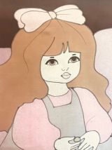 Rare panneau soie peinte Girofla années 70