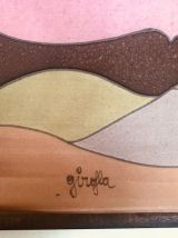 Rare panneau soie peinte Girofla années 70