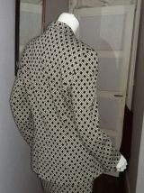 Tailleur  vintage  IRENE VAN RYB laine motifs 38/40