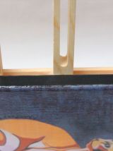 Tableau petit format peinture de chat abyssin stylisé. 
