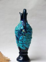Vase amphore style coquille d'oeuf Vallauris numéroté 
