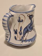 Pot à lait Moustier décor oiseaux bleus