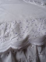 Parue de lit blanche broderie anglaise 3 pièces Vintage