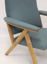 Fauteuil scandinave en hêtre année 60