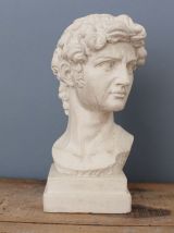  Tête David en béton blanc ciré