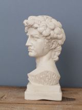  Tête David en béton blanc ciré