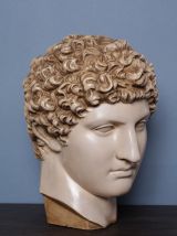 Tête grecque en plâtre grandeur nature