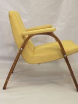 Fauteuil Bow Wood Steiner vintage 1950 entièrement restauré 