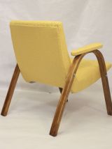 Fauteuil Bow Wood Steiner vintage 1950 entièrement restauré 