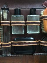 Trousse cuir, nécessaire de toilette "Janvier" années 60